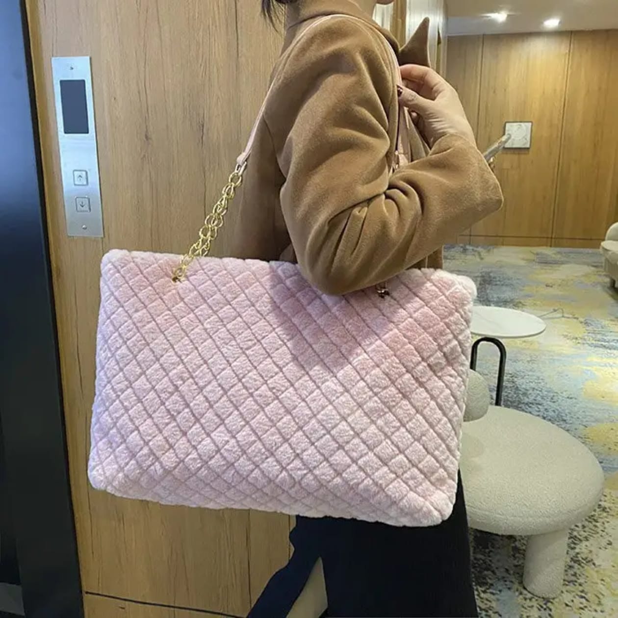 Fur  hand bag