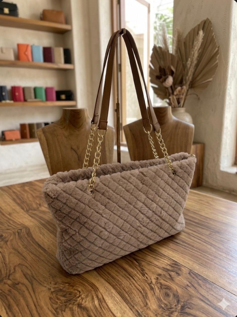 Fur  hand bag
