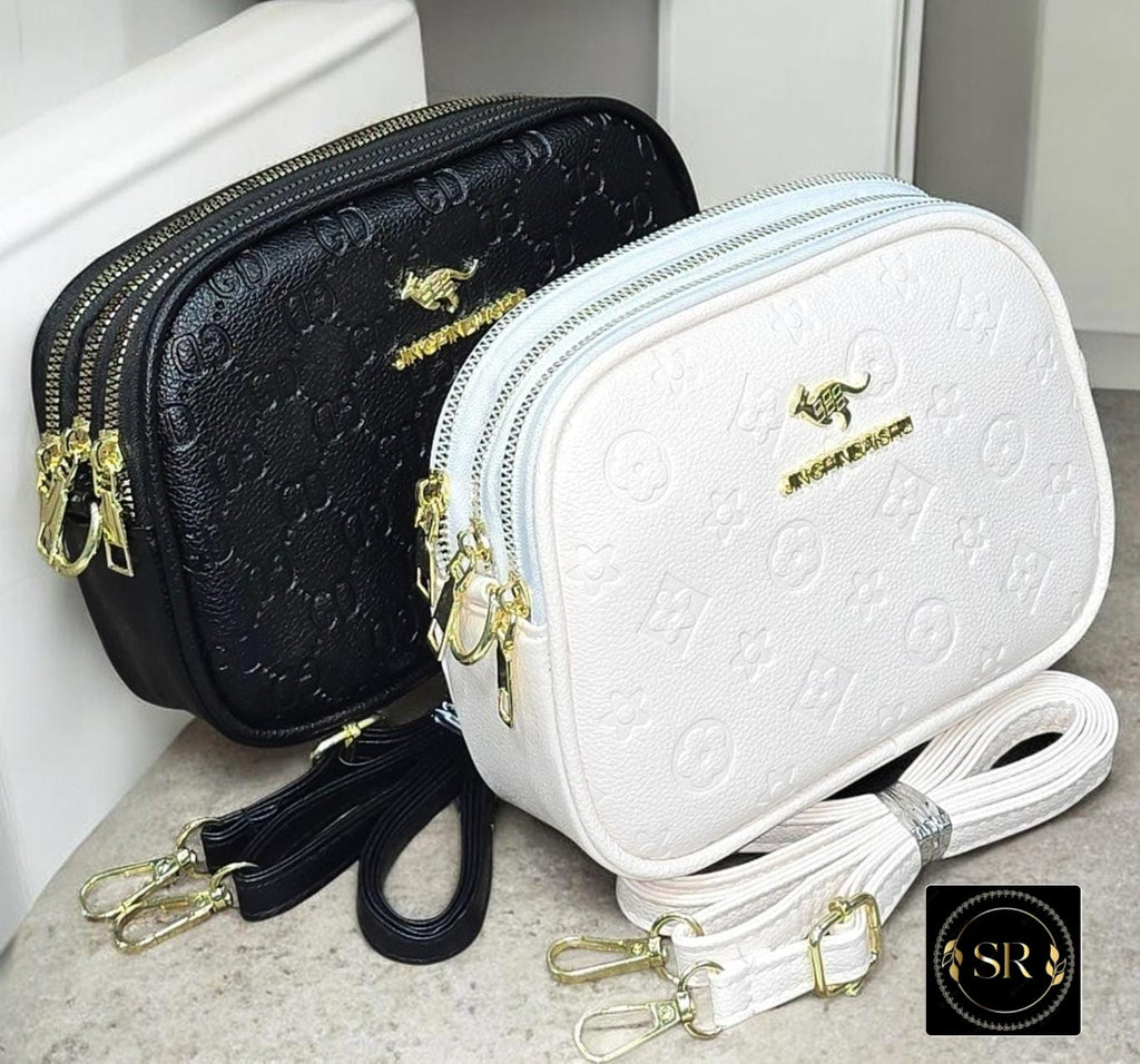 QUALITY IMPORTED 3 ZIPPER SHOULDER SLING BAG