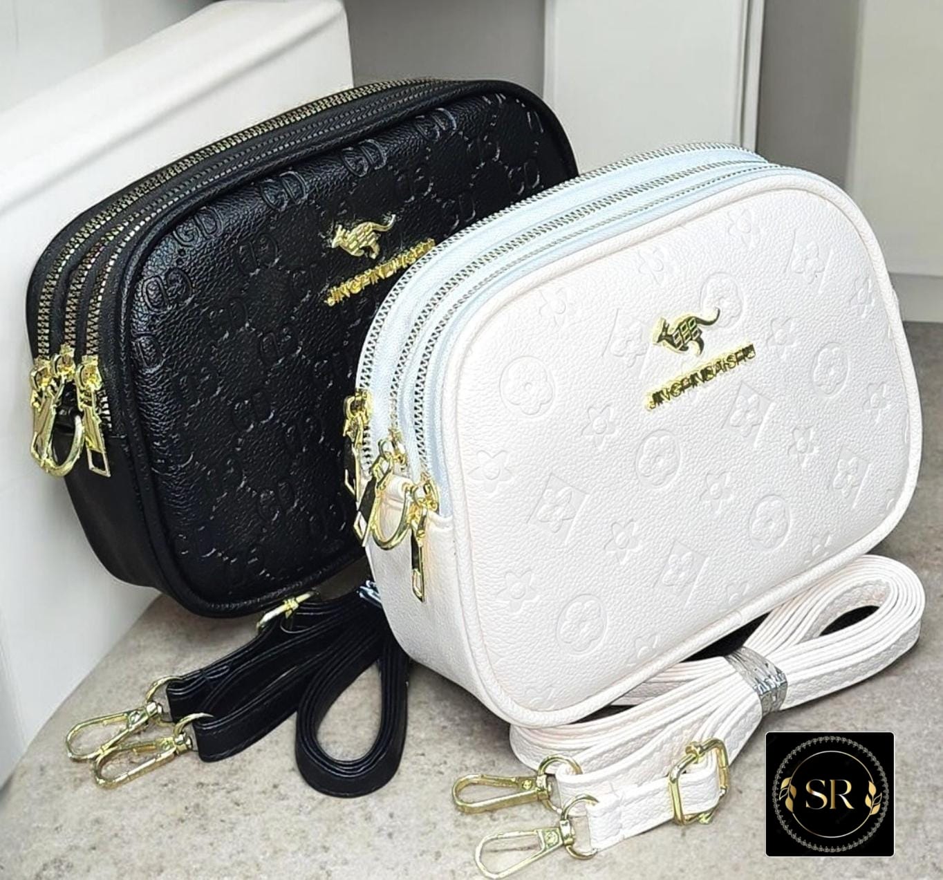 QUALITY IMPORTED 3 ZIPPER SHOULDER SLING BAG
