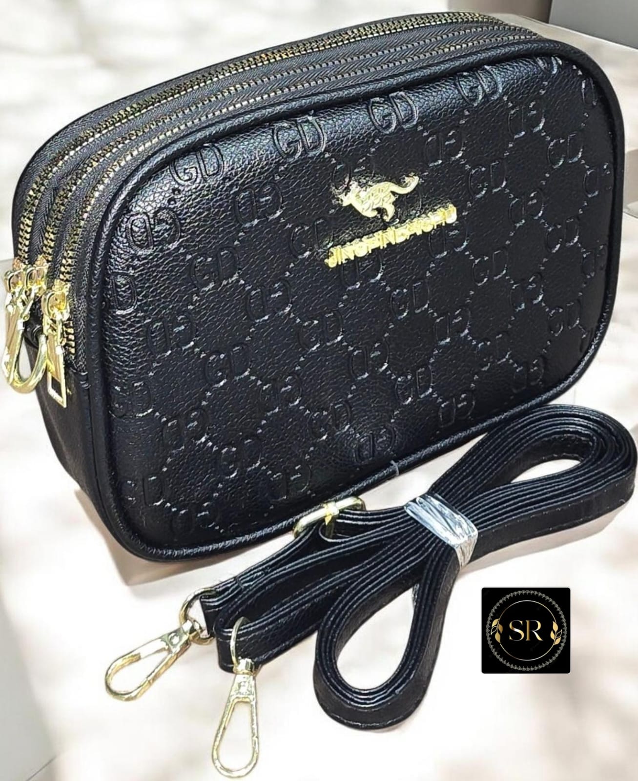 QUALITY IMPORTED 3 ZIPPER SHOULDER SLING BAG