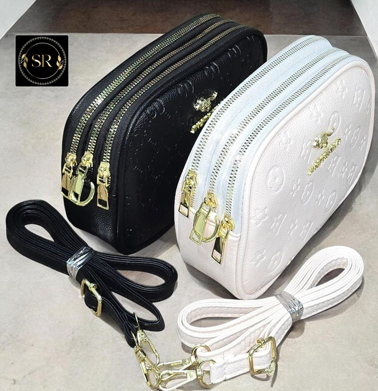 QUALITY IMPORTED 3 ZIPPER SHOULDER SLING BAG