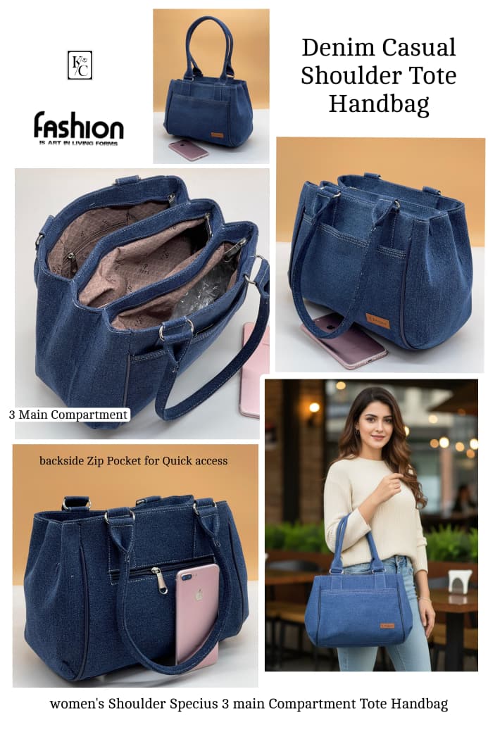 Denim Casual Tote Shoulder Handbag