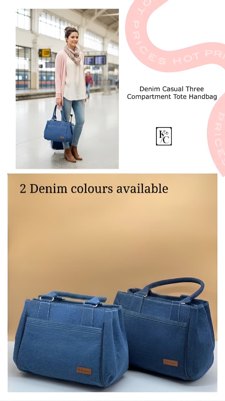 Denim Casual Tote Shoulder Handbag