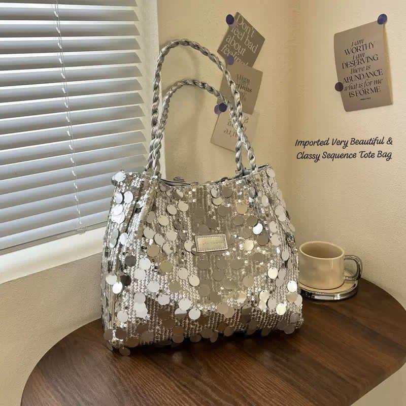 Imported Premium Quality Very Beautiful & Stylish Sequence Tote Bag