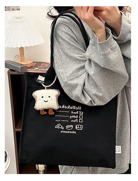 New Arrival Canvas Shoulder Bag Women's Casual Fashion Schoolbag Mend-up Bag Large Capacity Tote Bag Handbag