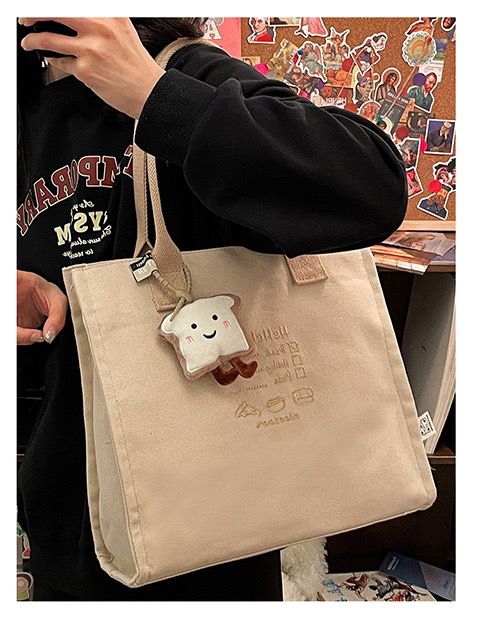 New Arrival Canvas Shoulder Bag Women's Casual Fashion Schoolbag Mend-up Bag Large Capacity Tote Bag Handbag