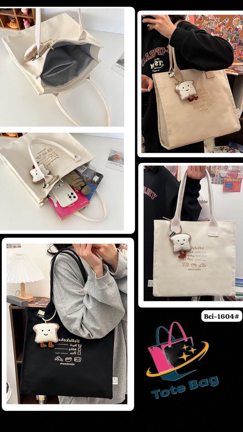 New Arrival Canvas Shoulder Bag Women's Casual Fashion Schoolbag Mend-up Bag Large Capacity Tote Bag Handbag