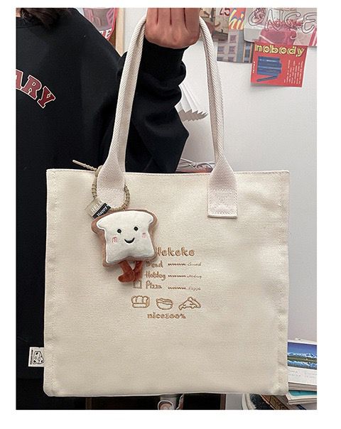 New Arrival Canvas Shoulder Bag Women's Casual Fashion Schoolbag Mend-up Bag Large Capacity Tote Bag Handbag