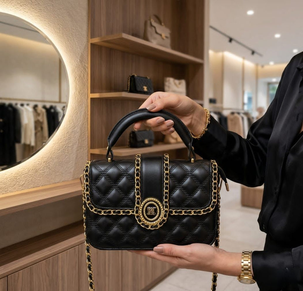 Imported Luxury "B" Signature Top-Handle Bag