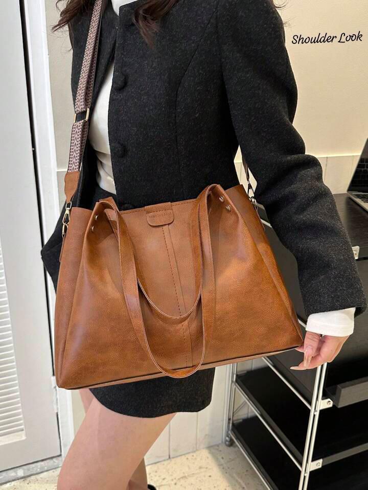 Imported Very Cute & Classy Broad Belt Leather Look Tote Bag