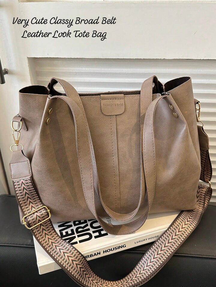 Imported Very Cute & Classy Broad Belt Leather Look Tote Bag