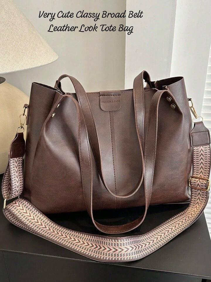 Imported Very Cute & Classy Broad Belt Leather Look Tote Bag