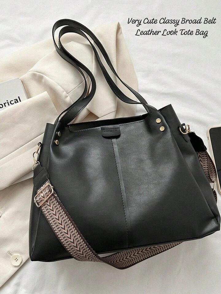 Imported Very Cute & Classy Broad Belt Leather Look Tote Bag