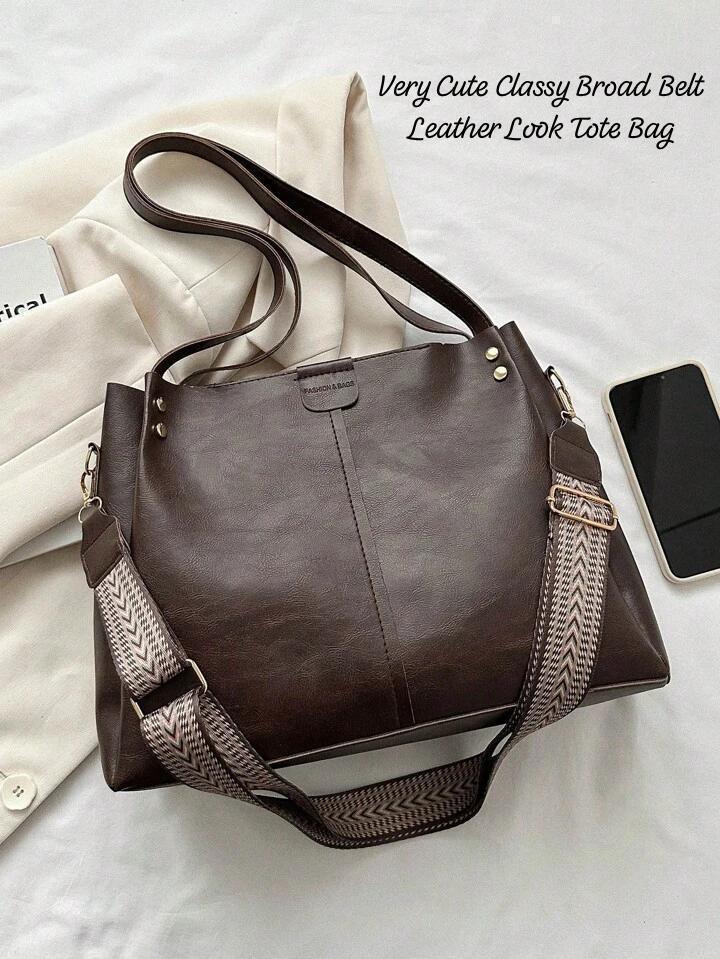 Imported Very Cute & Classy Broad Belt Leather Look Tote Bag
