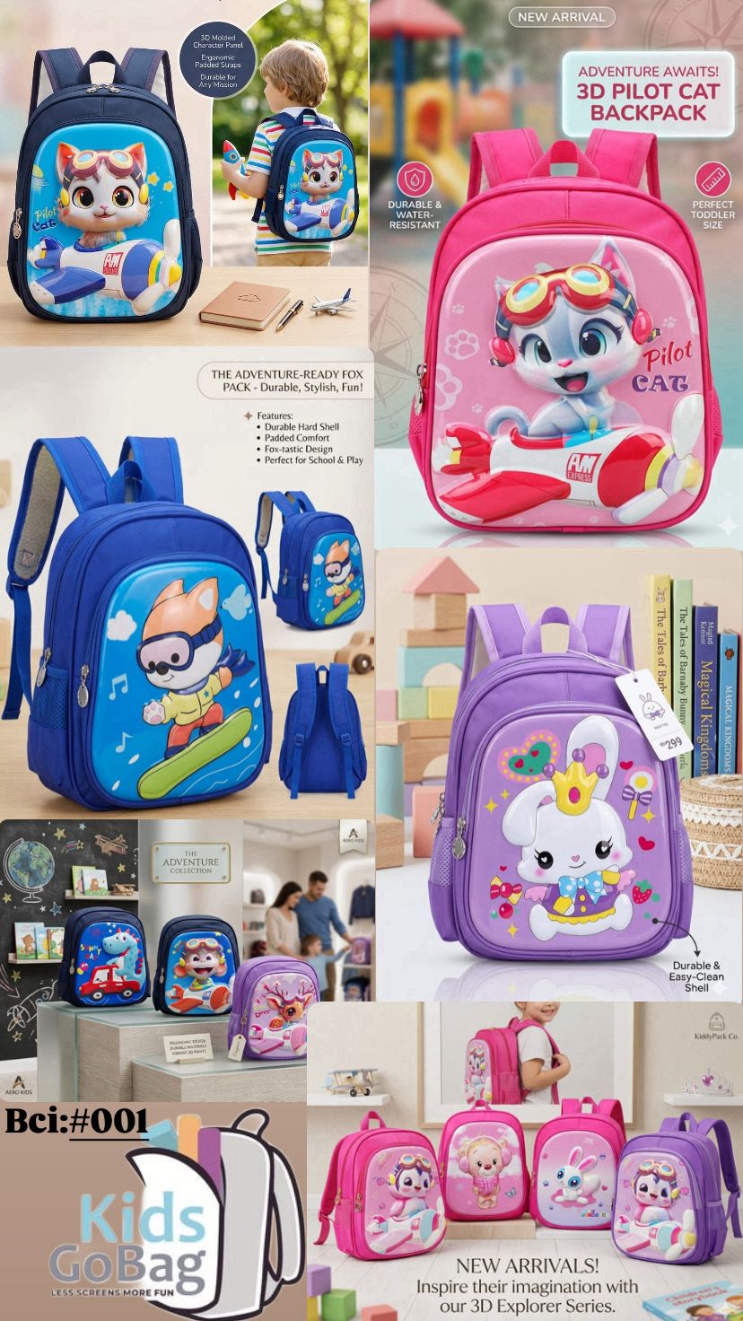 Kindergarden Boys and Girls Hard-Shell Cartoon  Backpack