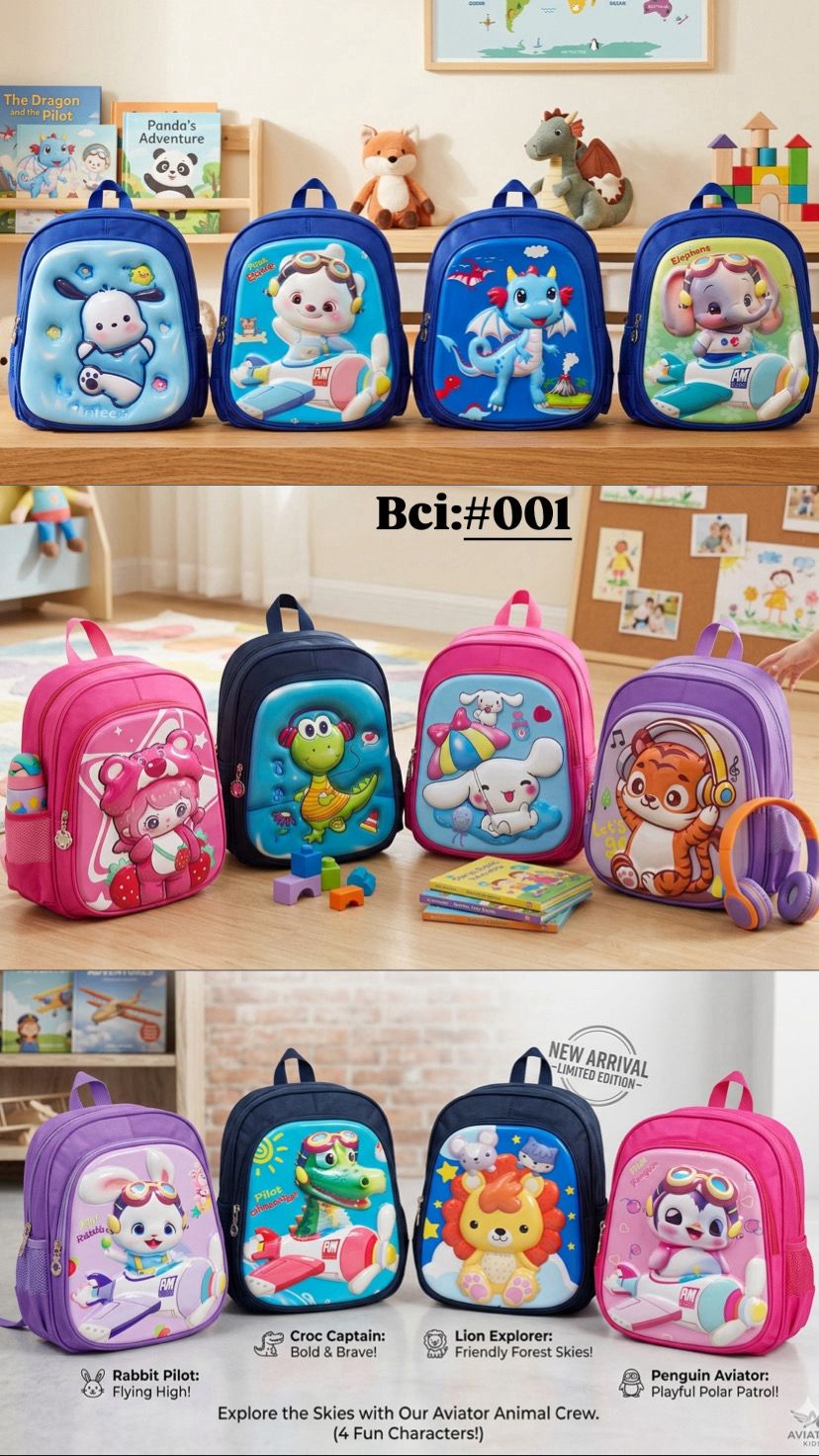 Kindergarden Boys and Girls Hard-Shell Cartoon  Backpack