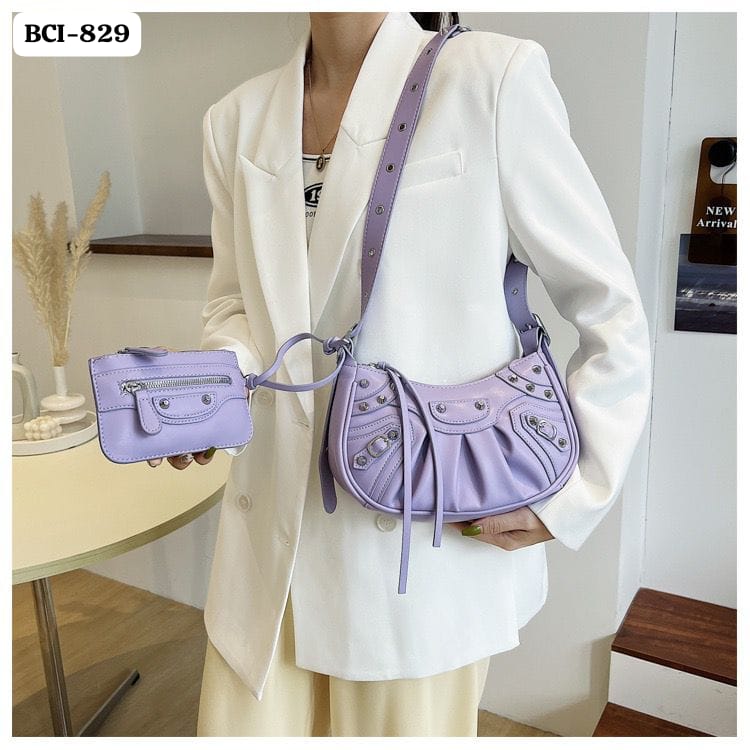 handbag rivet tassel bag