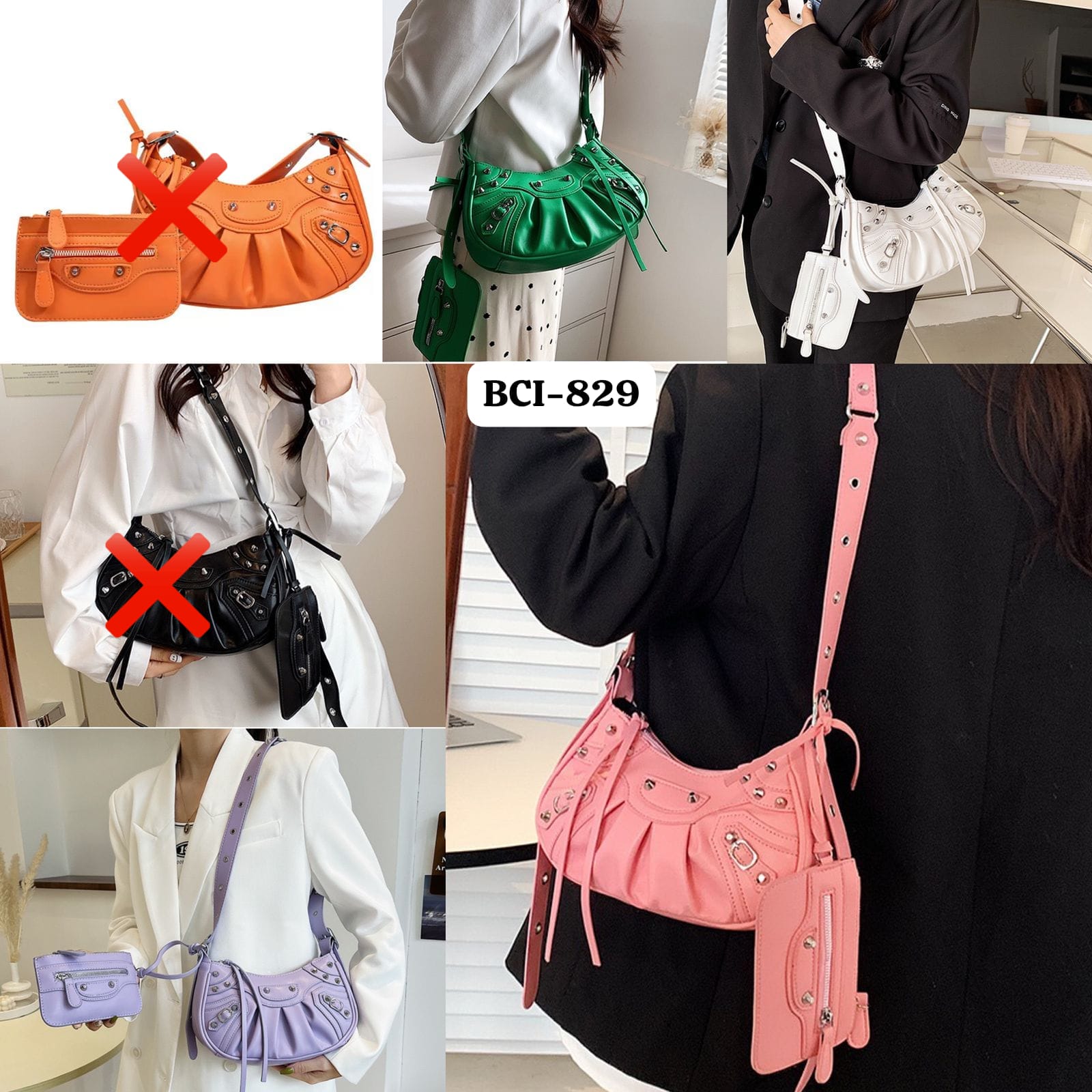 handbag rivet tassel bag