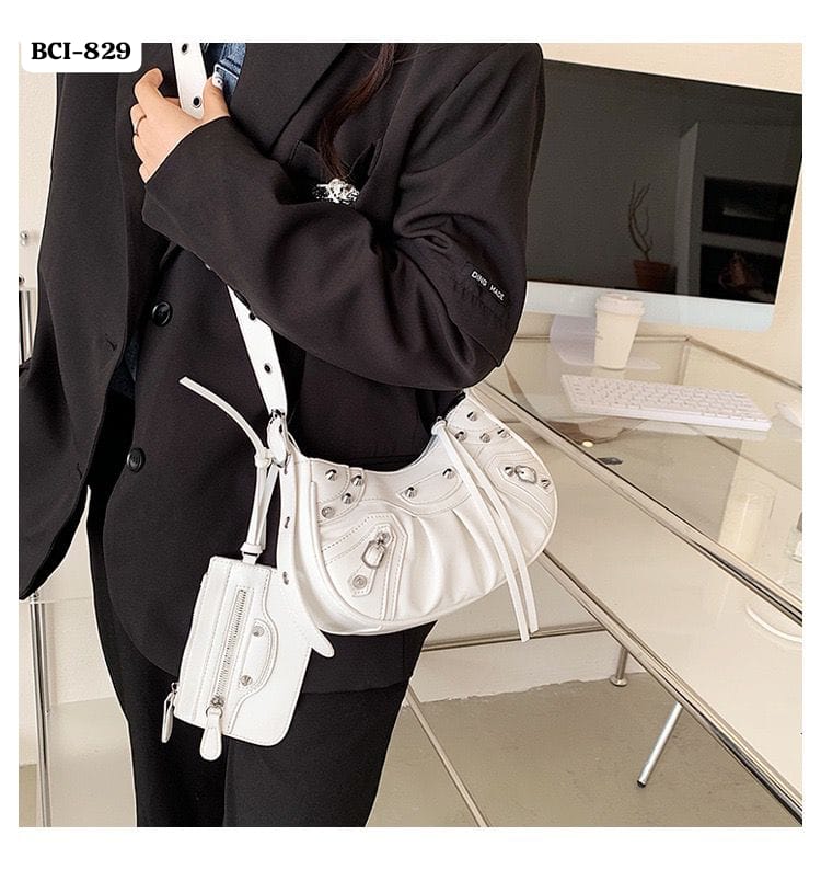 handbag rivet tassel bag