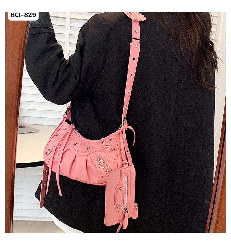 handbag rivet tassel bag