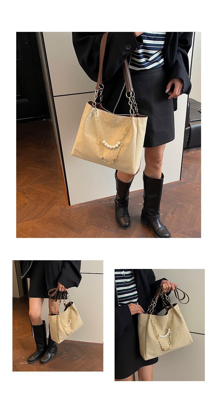 Imported premium Quality Very Beautiful & Classy Tote Bag & Pearl Kaychain
