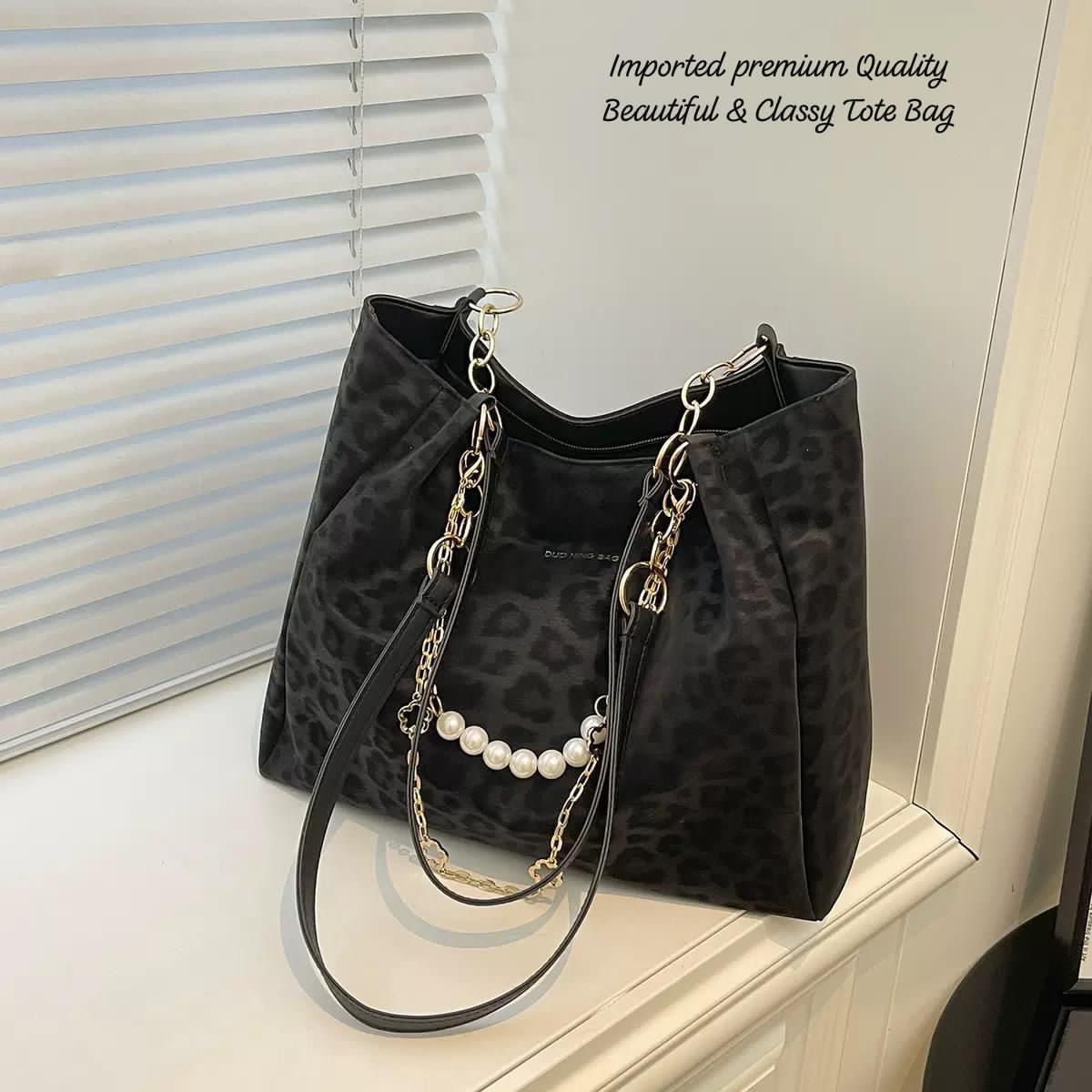 Imported premium Quality Very Beautiful & Classy Tote Bag & Pearl Kaychain