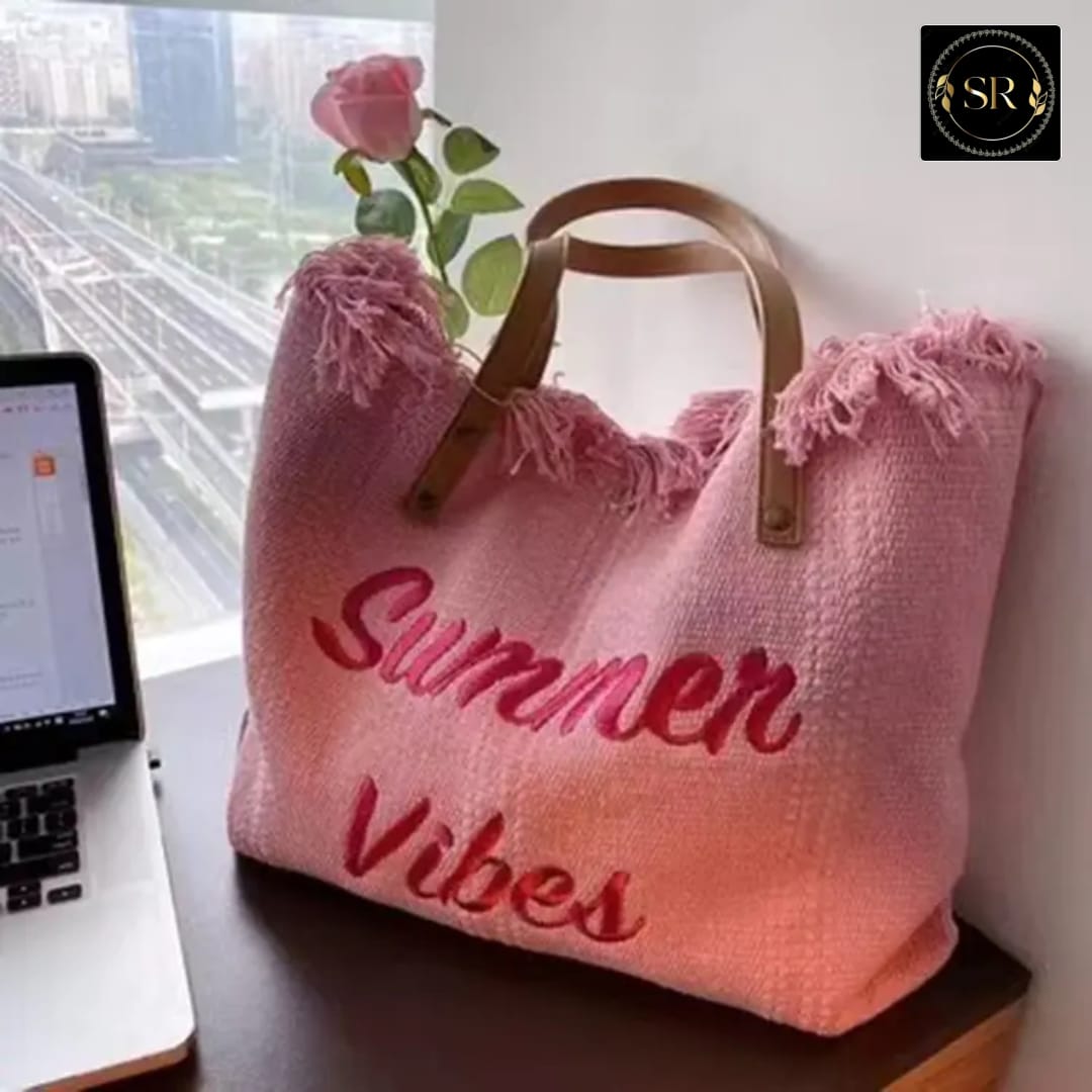 IMPORTED  SUMMER VIBES  HIGH QUALITY  IMPORTED TOTE HANDBAG AND SHOULDER BAG