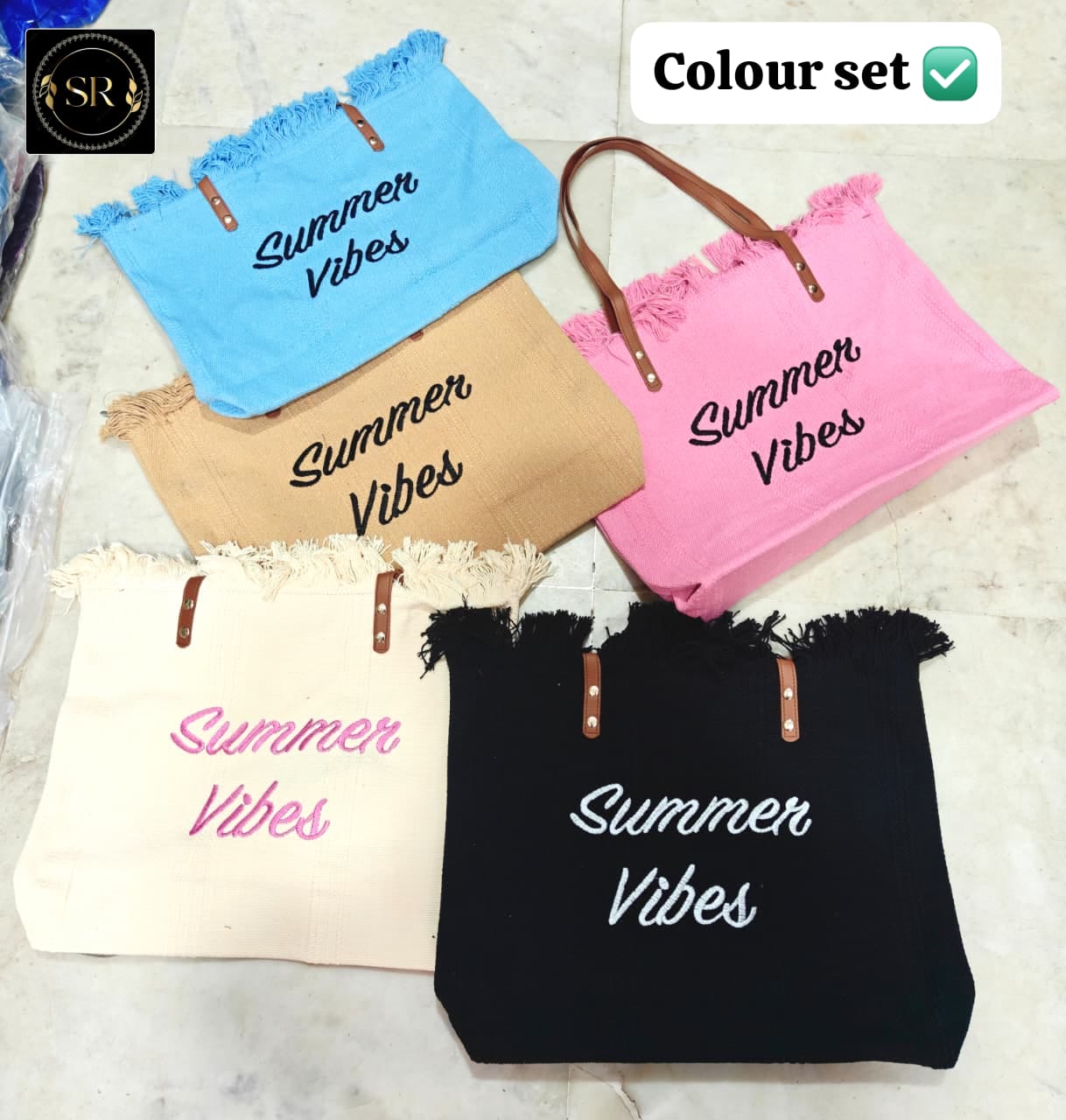 IMPORTED  SUMMER VIBES  HIGH QUALITY  IMPORTED TOTE HANDBAG AND SHOULDER BAG
