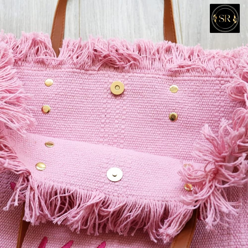 IMPORTED  SUMMER VIBES  HIGH QUALITY  IMPORTED TOTE HANDBAG AND SHOULDER BAG