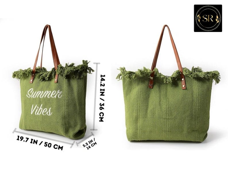 IMPORTED  SUMMER VIBES  HIGH QUALITY  IMPORTED TOTE HANDBAG AND SHOULDER BAG