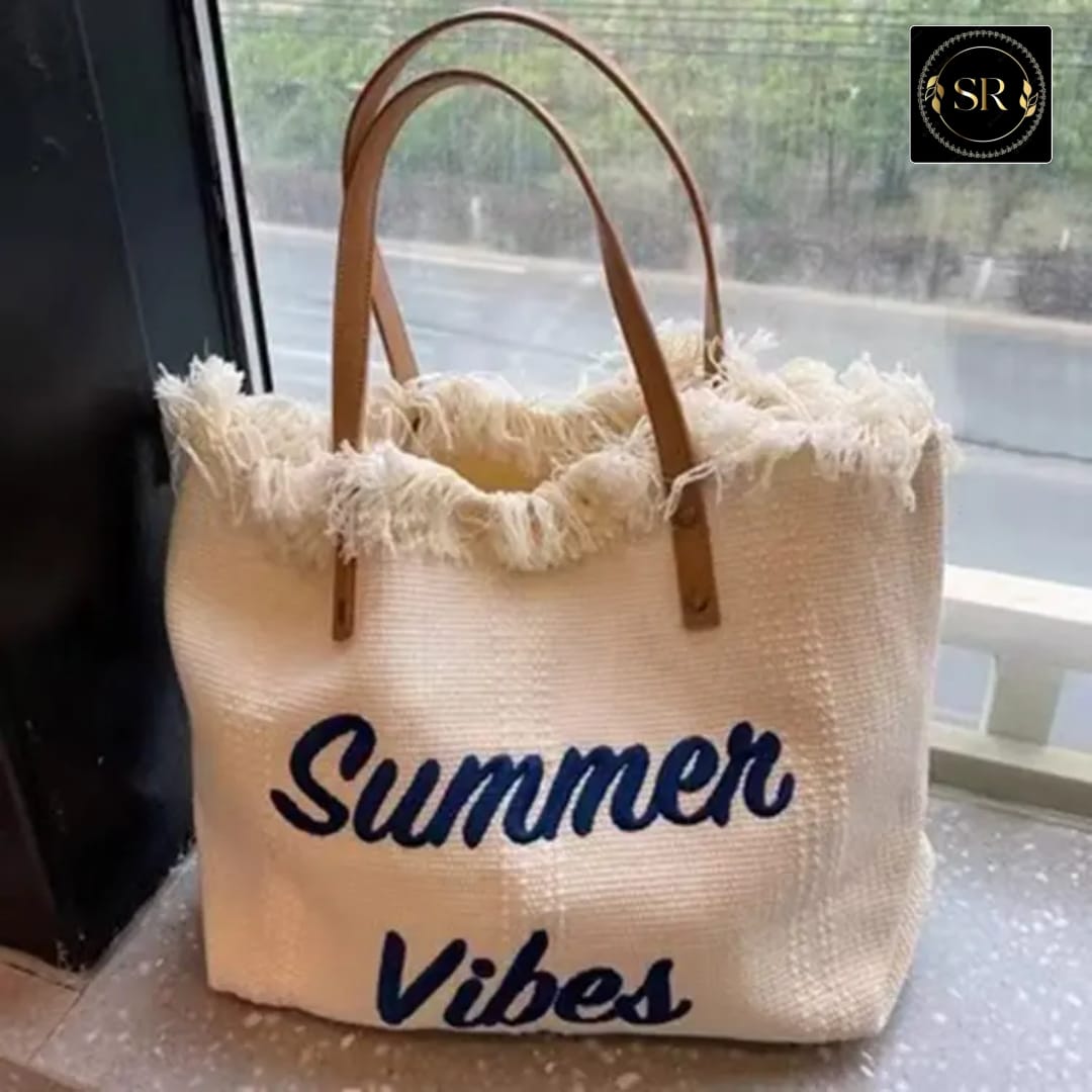 IMPORTED  SUMMER VIBES  HIGH QUALITY  IMPORTED TOTE HANDBAG AND SHOULDER BAG
