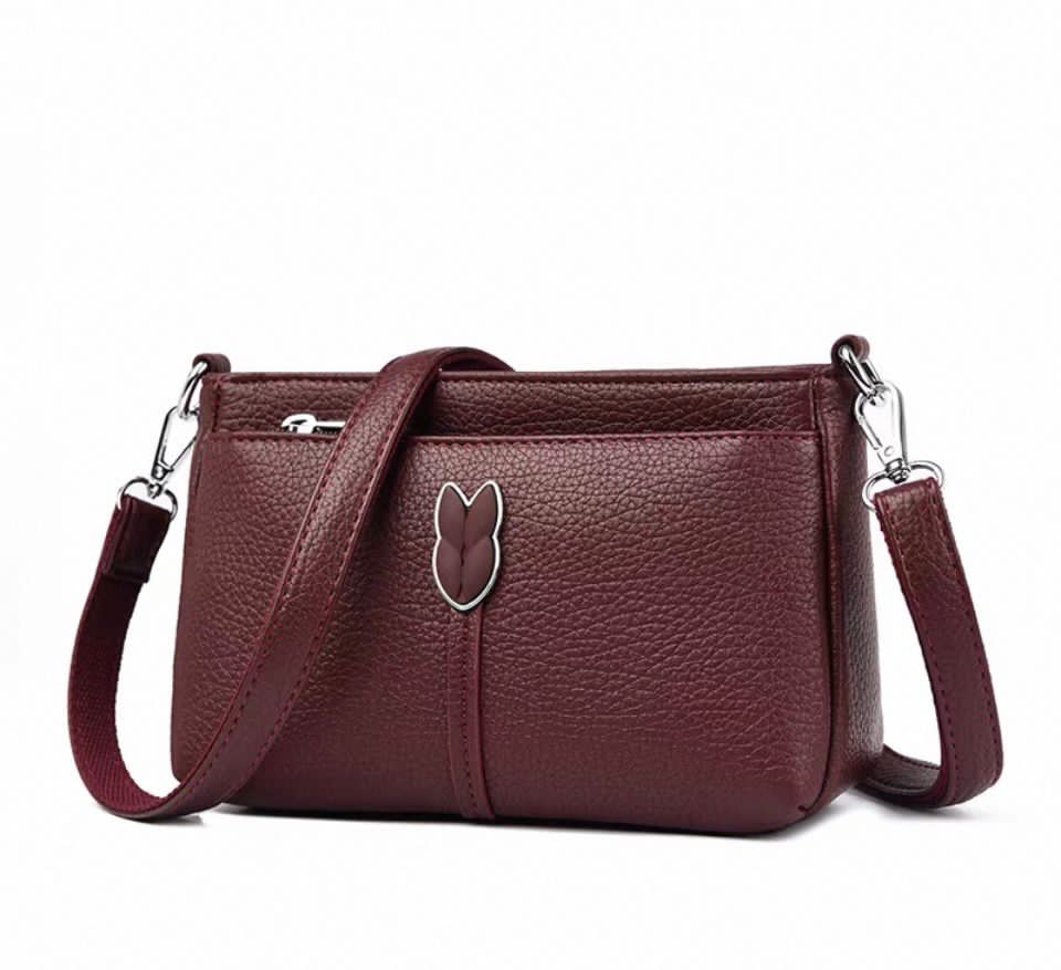 Premium Textured Leather Crossbody Sling Bag