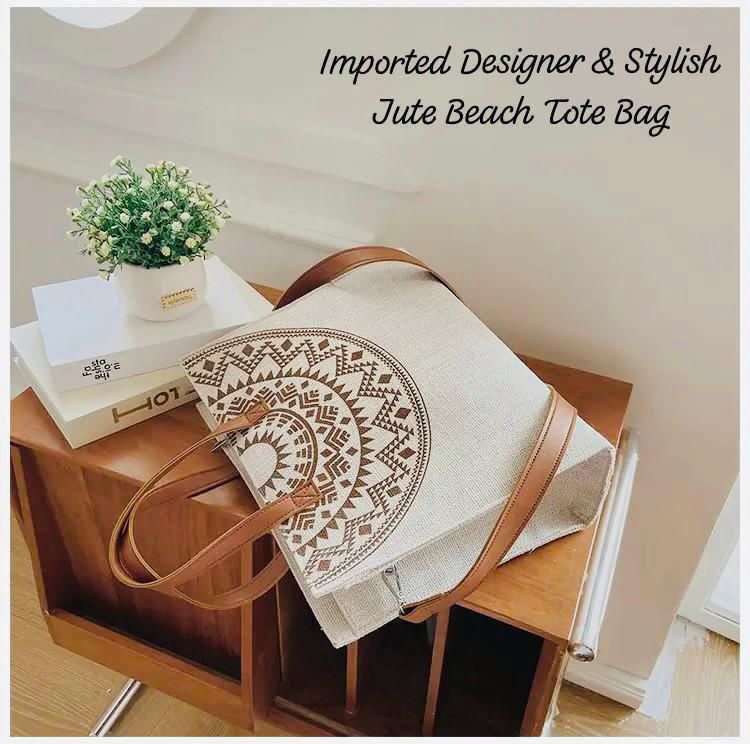 IMPORTED DESINGNER & STYLISH JUTE BEACH TOTE BAG