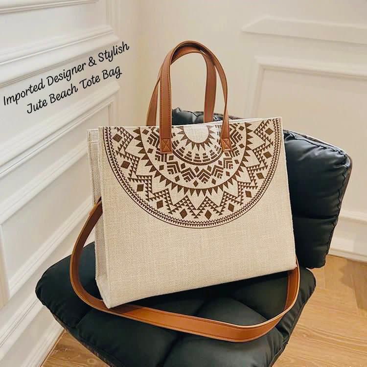IMPORTED DESINGNER & STYLISH JUTE BEACH TOTE BAG