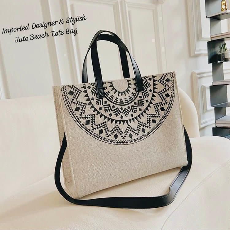 IMPORTED DESINGNER & STYLISH JUTE BEACH TOTE BAG