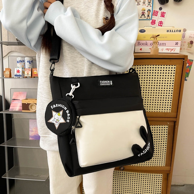 Korean Style College Style Trendy Contrasting Color Tutoring Bag
