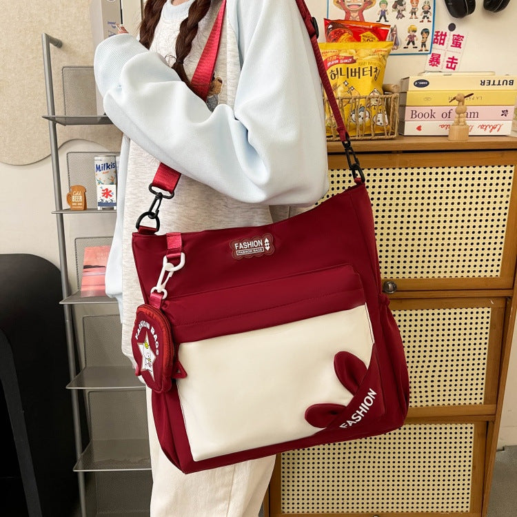 Korean Style College Style Trendy Contrasting Color Tutoring Bag