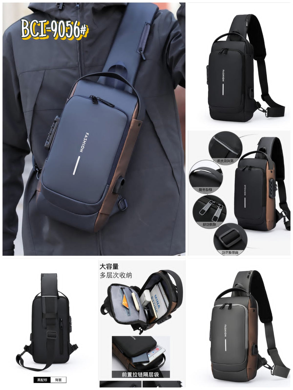 casual crossbody bag for men