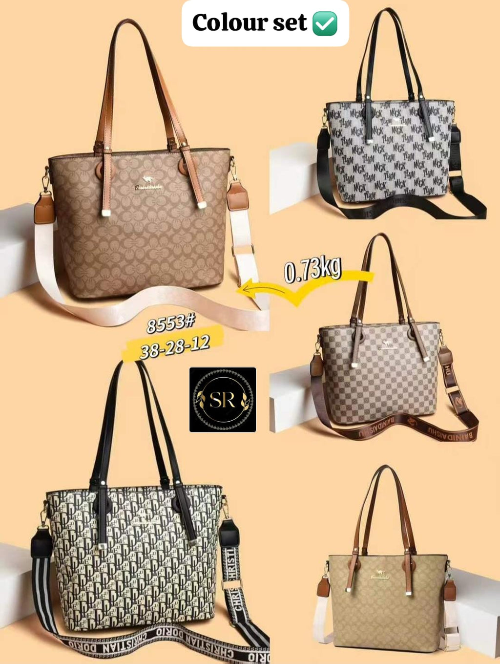 IMPORTED TOTE HANDBAG AND SHOULDER BAG
