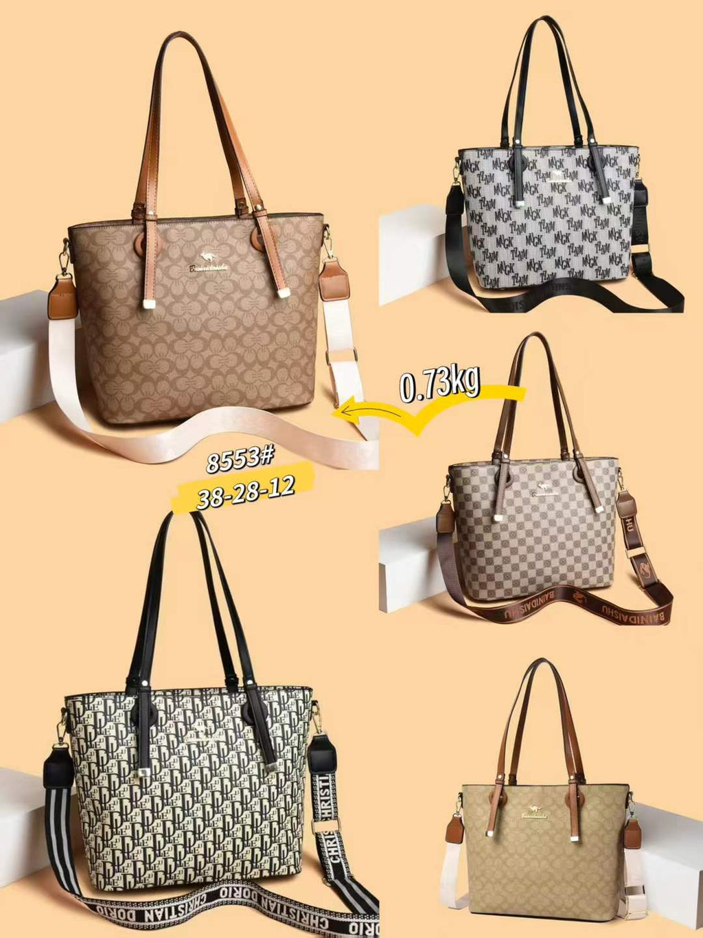 IMPORTED TOTE HANDBAG AND SHOULDER BAG