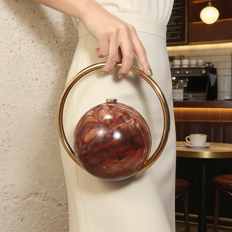 Marble Pattern Spherical Banquet Bag