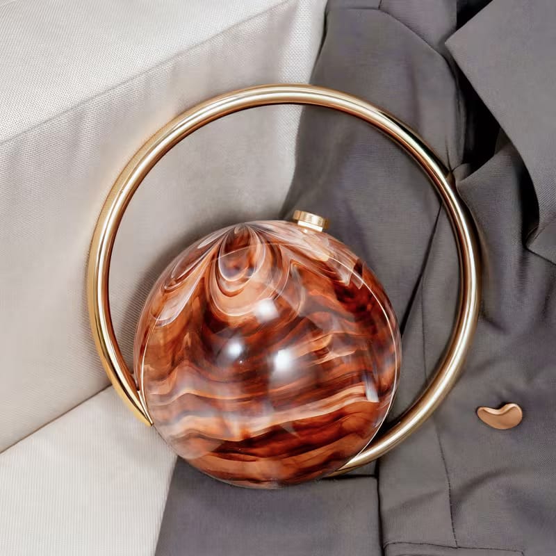 Marble Pattern Spherical Banquet Bag